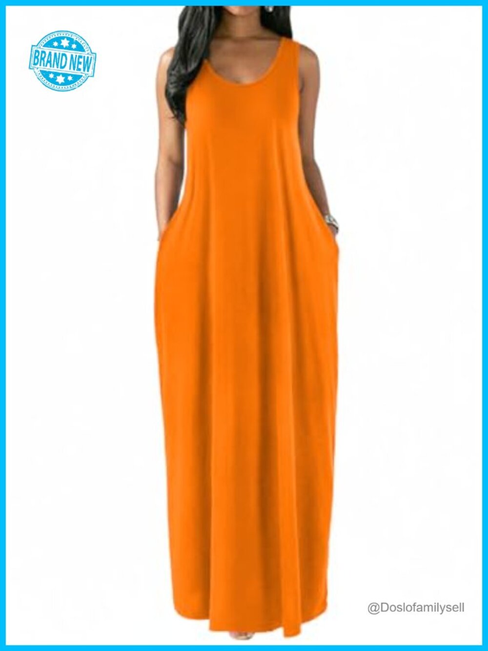 Sleeveless Tank Top Maxi Dress Loose Summer Long Dress Casual
